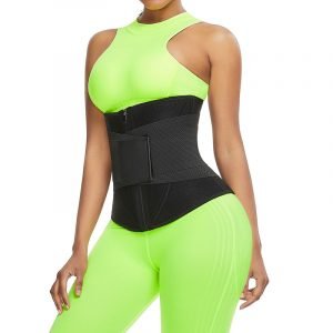 Ultra Slim Fit Neoprene Zipper Waist Trainer Black