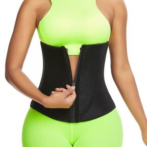 Ultra Slim Fit Neoprene Zipper Waist Trainer Black