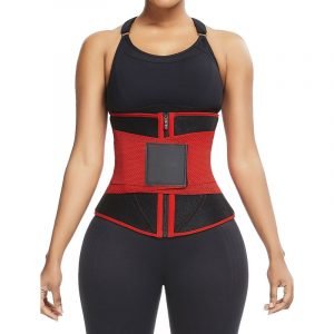 Ultra Slim Fit Neoprene Zipper Waist Trainer Red