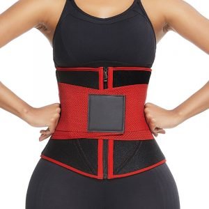 Ultra Slim Fit Neoprene Zipper Waist Trainer Red