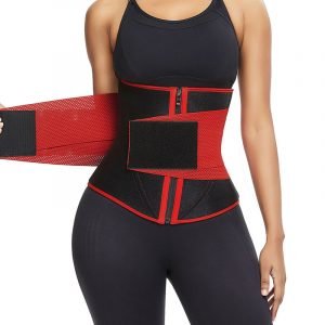 Ultra Slim Fit Neoprene Zipper Waist Trainer Red