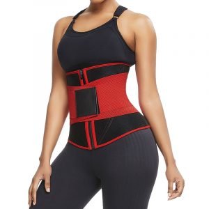 Ultra Slim Fit Neoprene Zipper Waist Trainer Red