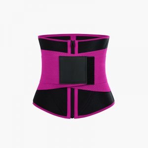 Ultra Slim Fit Neoprene Zipper Waist Trainer Rose Red